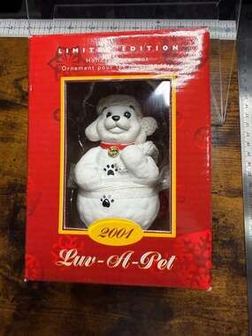 2001 PetSmart Luv-A-Pet Limited Edition Legend of Snow Puppy Holiday Ornament